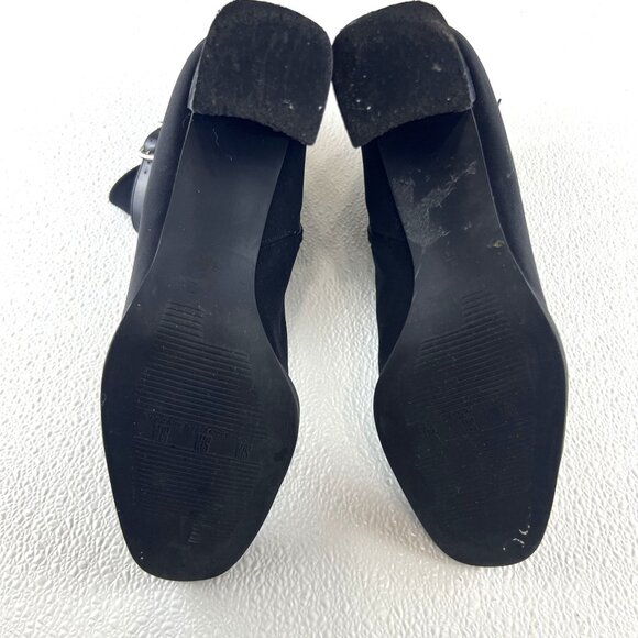 Easy Spirit Black Block Heel Ankle Boots Size 9B Womens Fabric & Leather Upper - Picture 9 of 13